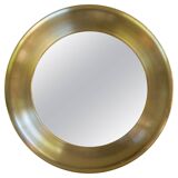 Modern round brass mirror from the mid-century by Glasmäster in Markaryd, Sweden, 1960s.