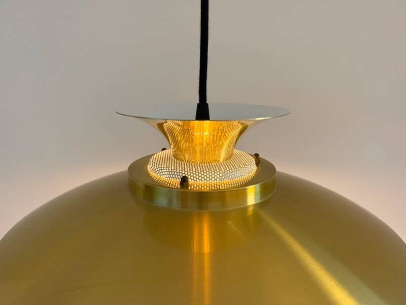 Lampe vintage danoise en or - pendentif multicouche