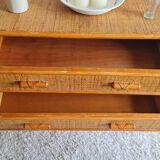 Vintage rattan chest of drawers circa 70s