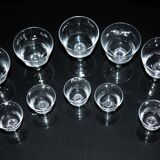 Set of 10 Art Nouveau glasses.