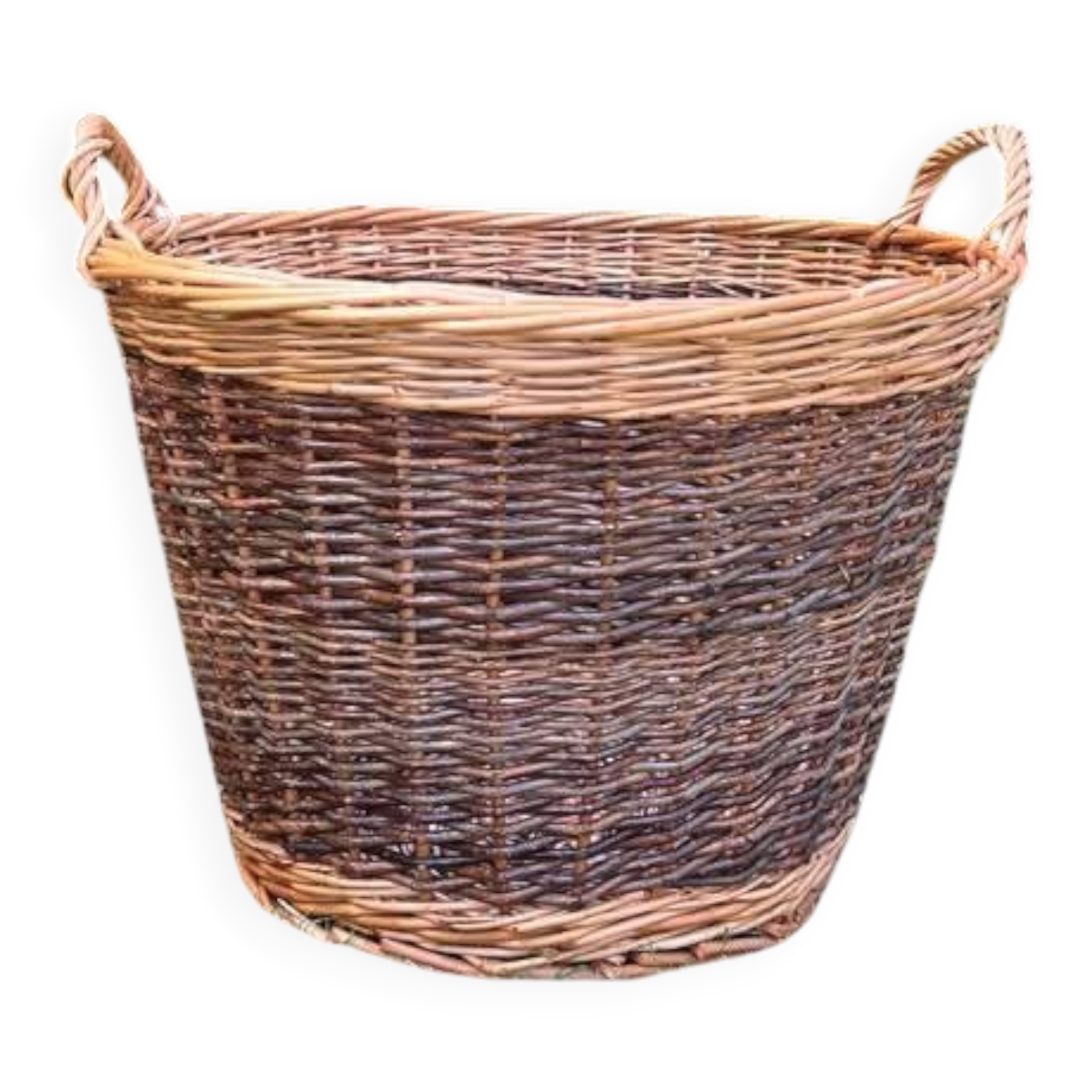 Large antique hand-woven wicker basket