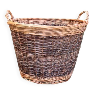 Large antique hand-woven wicker basket