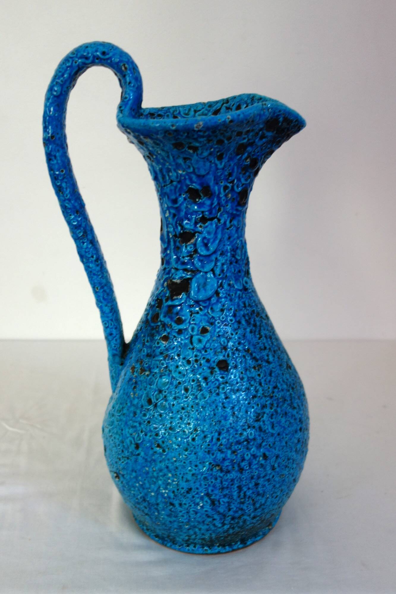 Large vintage fat lava ceramic vase H41cm