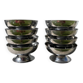 8 stainless steel cups 1970