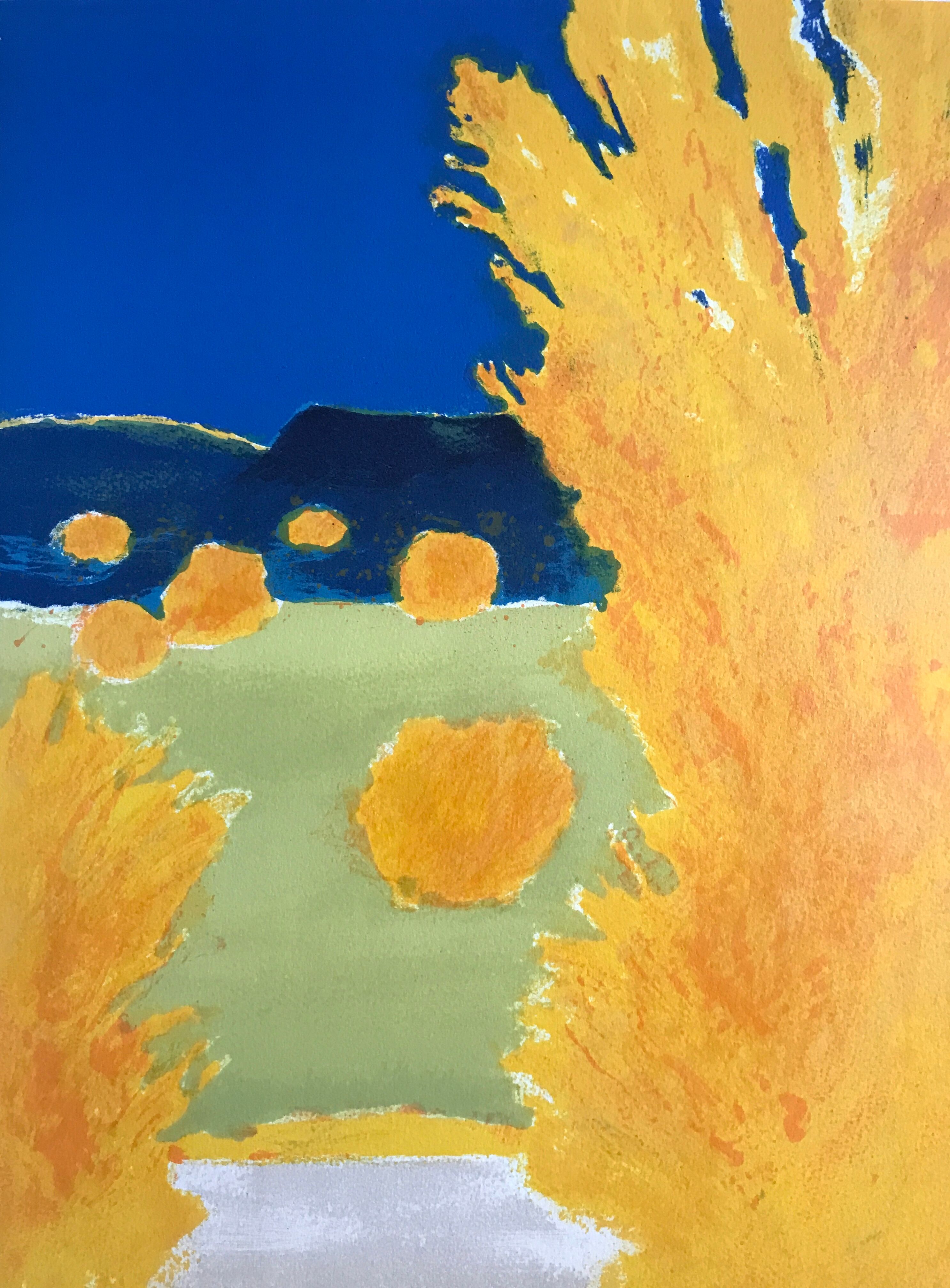 Original lithograph by Bernard Cathelin, the intelligence of flowers II, 1988