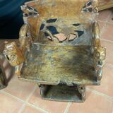 African tribal ensemble of 4 pieces of furniture for dignitaries of the Kingdom of Dahomey, Benin.