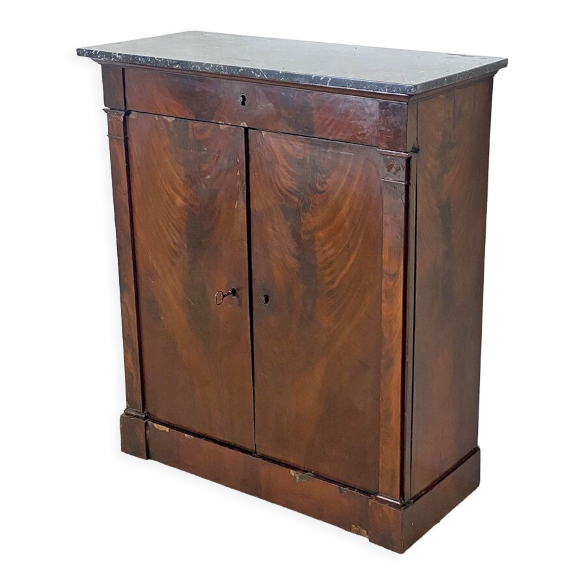 19th century sideboard in mahogany and black granite