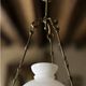 Antique Napoleon III suspension in brass, wood, and opaline glass.