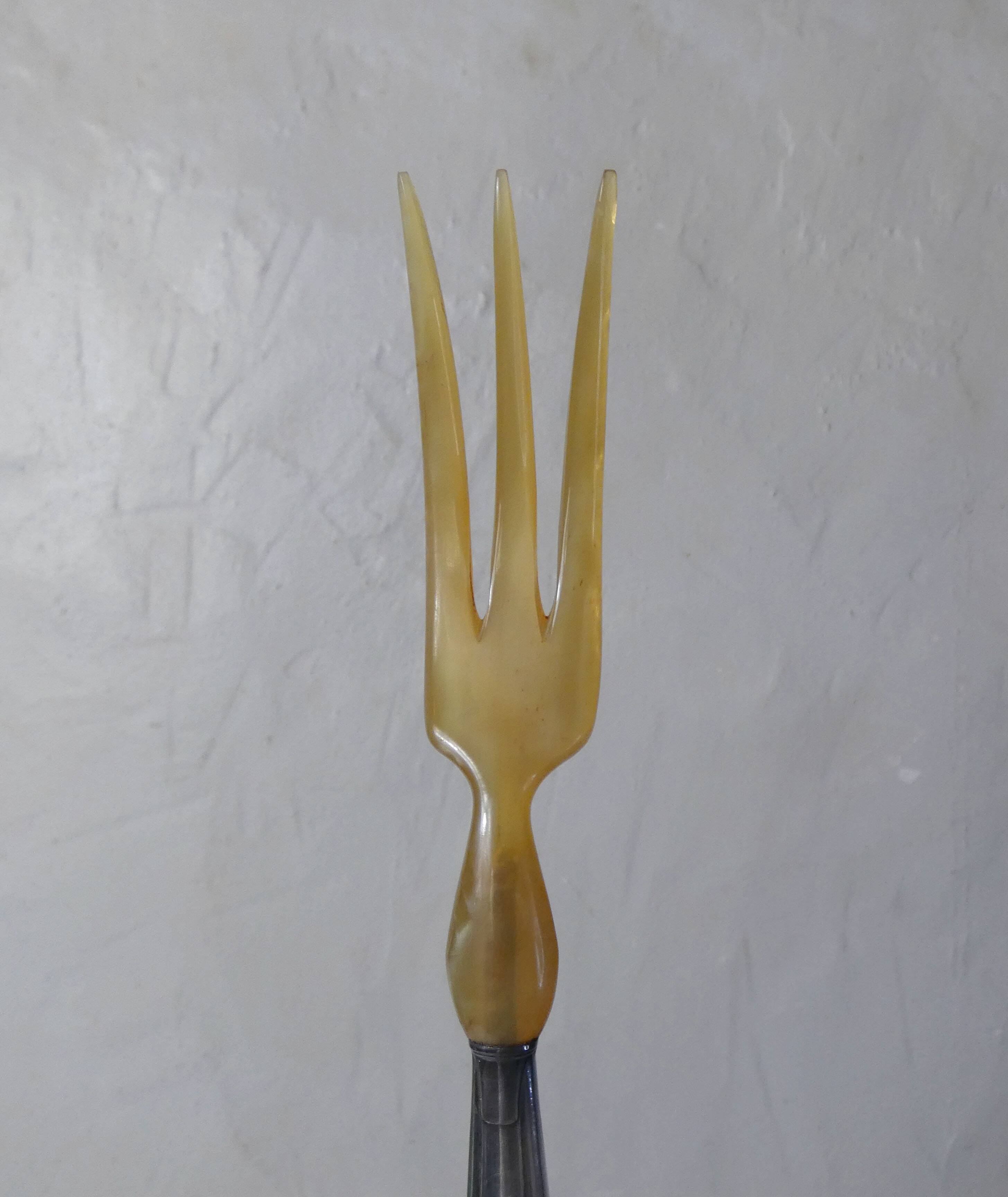 Silver metal salad cutlery 1st title + box