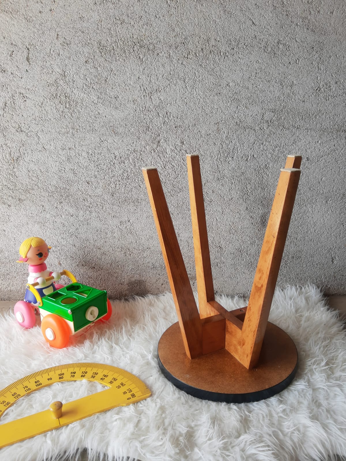 Round stool formica 50-60s vintage