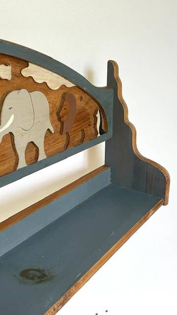 Vintage solid wood noah's ark shelf