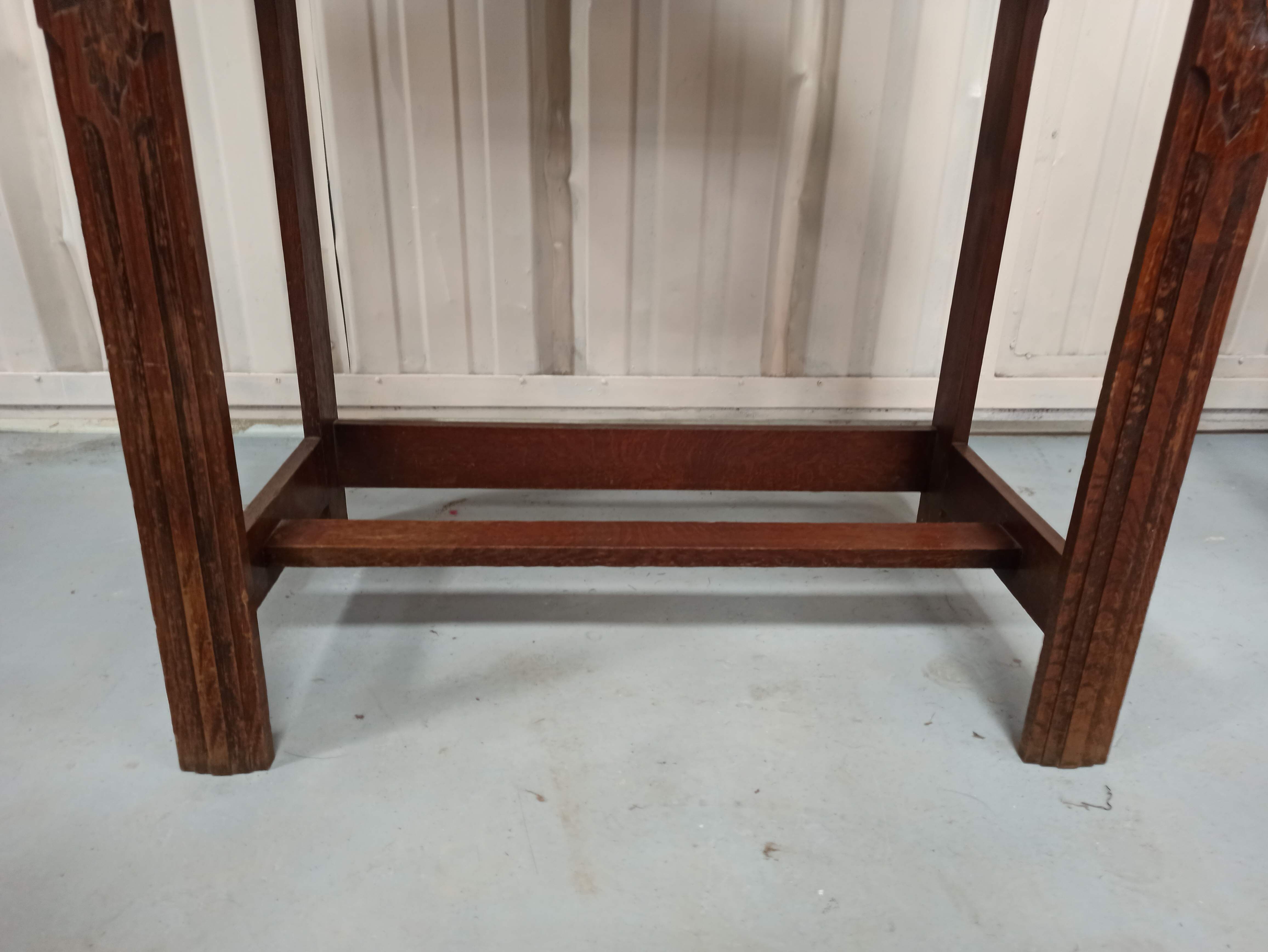 Art deco wooden dressing table oak round mirror