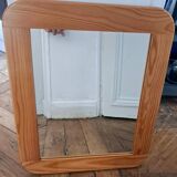 Scandinavian rectangular pine mirror. 1970s.
