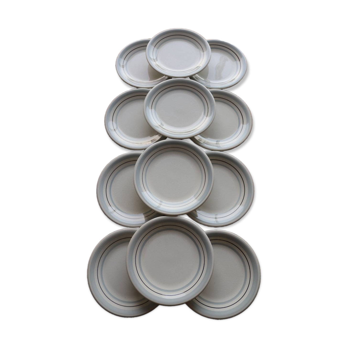 12 flat plates italy ceramic quadrifoglio