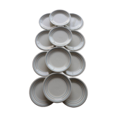 12 assiettes plates quadrifoglio en céramique, Italie