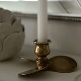 Propeller candle holder in solid brass
