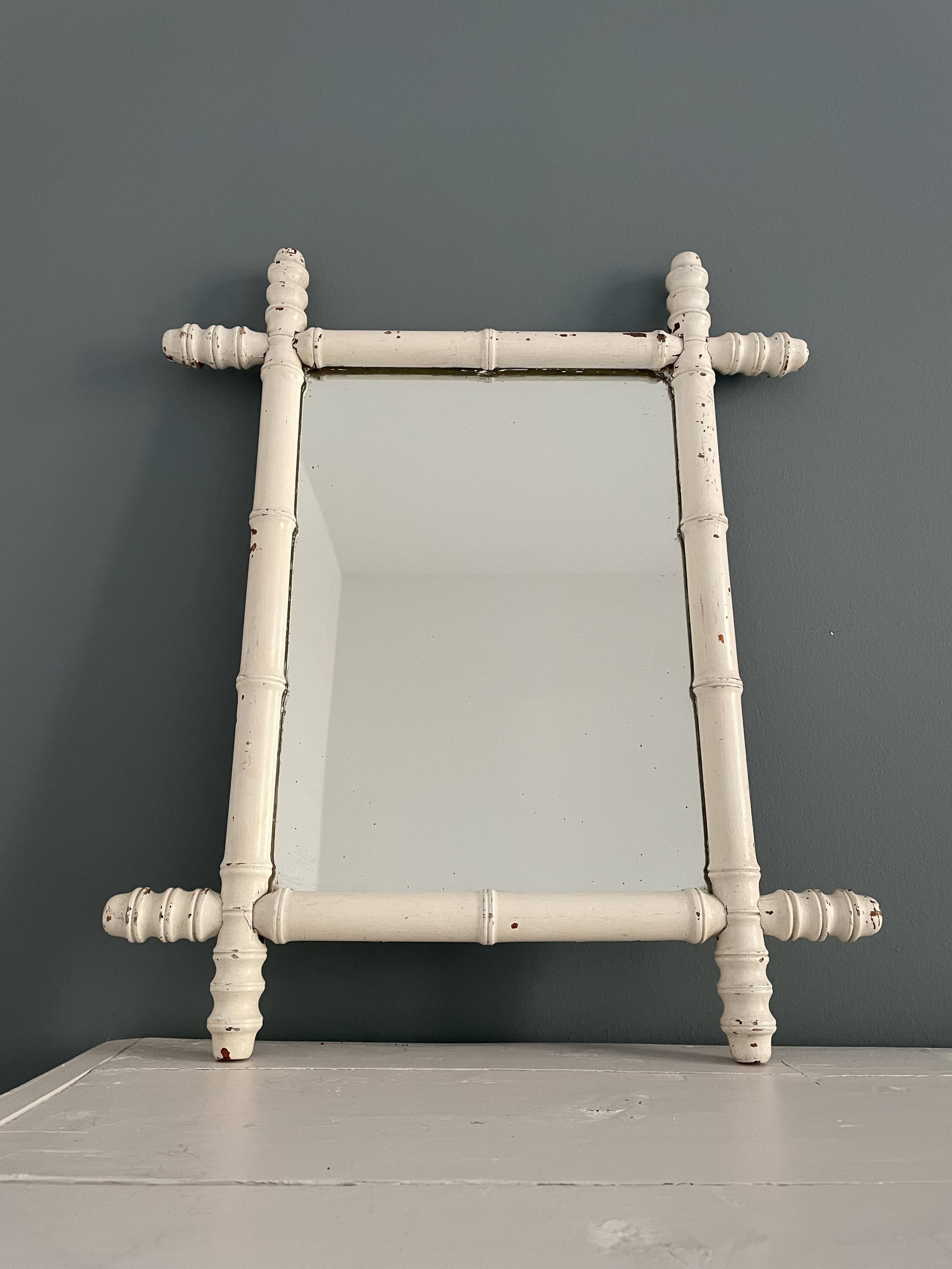 Antique bamboo mirror