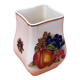 Polychrome ceramic vase fruit decoration (apples, grapes, pears...)