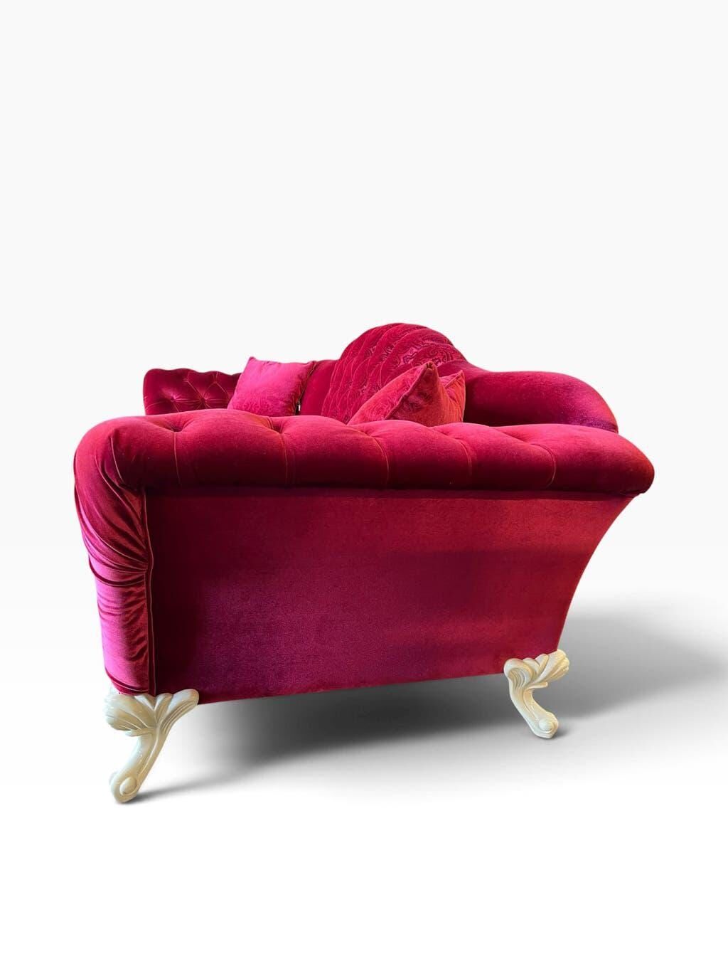 XL vintage fuchsia baroque armchair/sofa