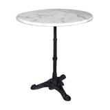 Round marble bistro table and cast iron base