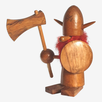 Figurine danoise Viking en teck années 60