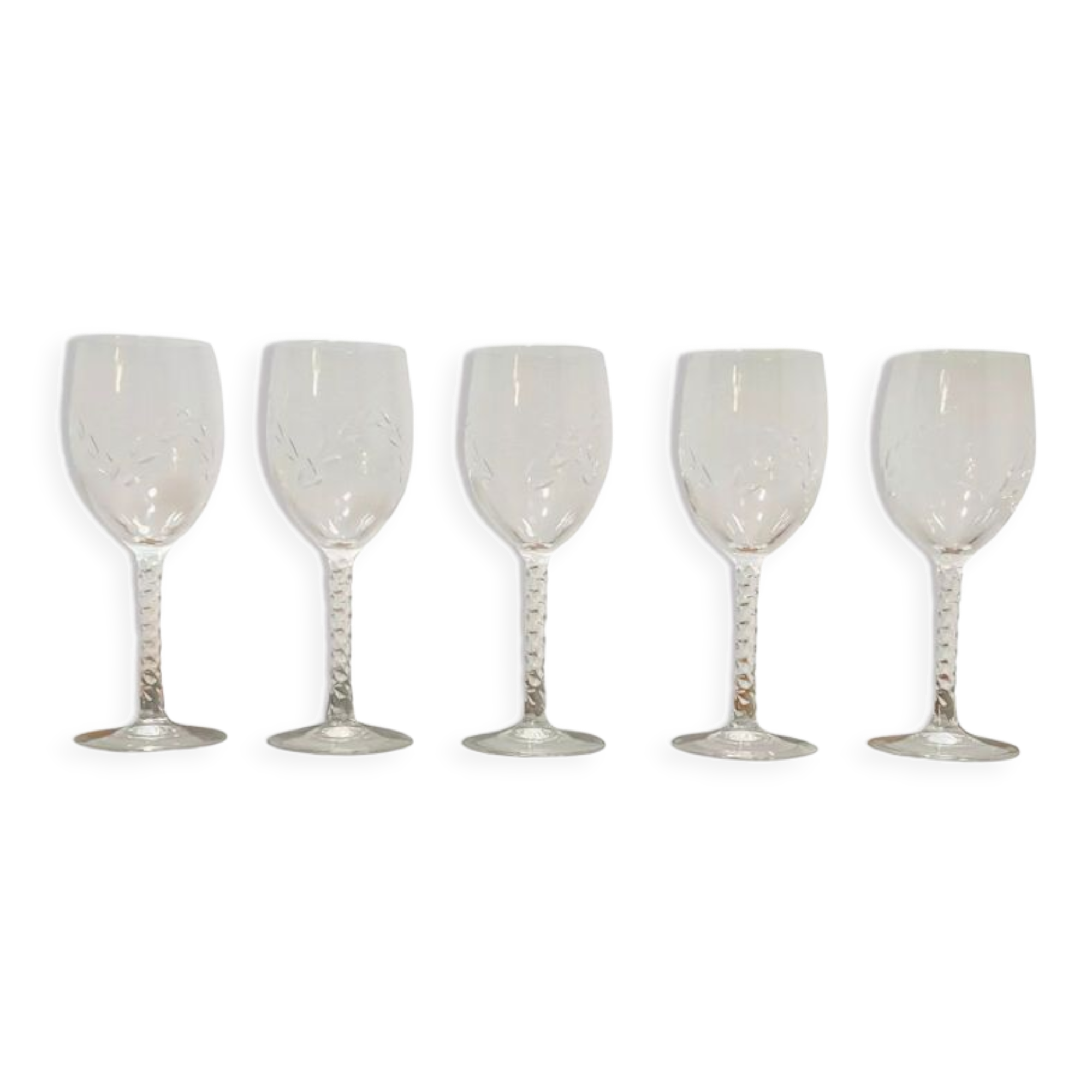 PRODUCT BHV - Set of 5 wine glasses in cut crystal 1970