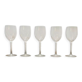 PRODUCT BHV - Set of 5 wine glasses in cut crystal 1970