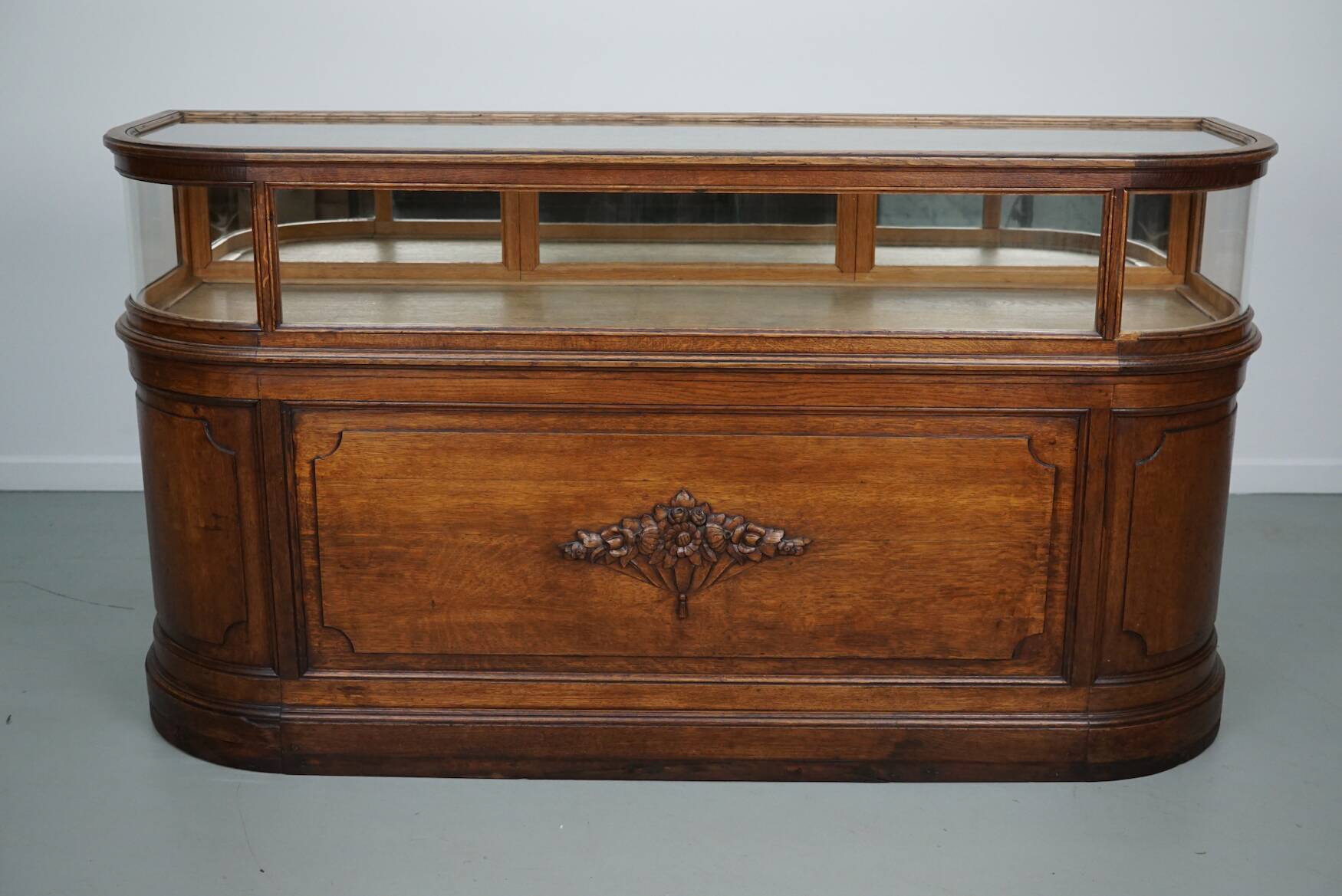 Antique Oak Jewellery Cabinet or Shop Counter, Early 20th Century