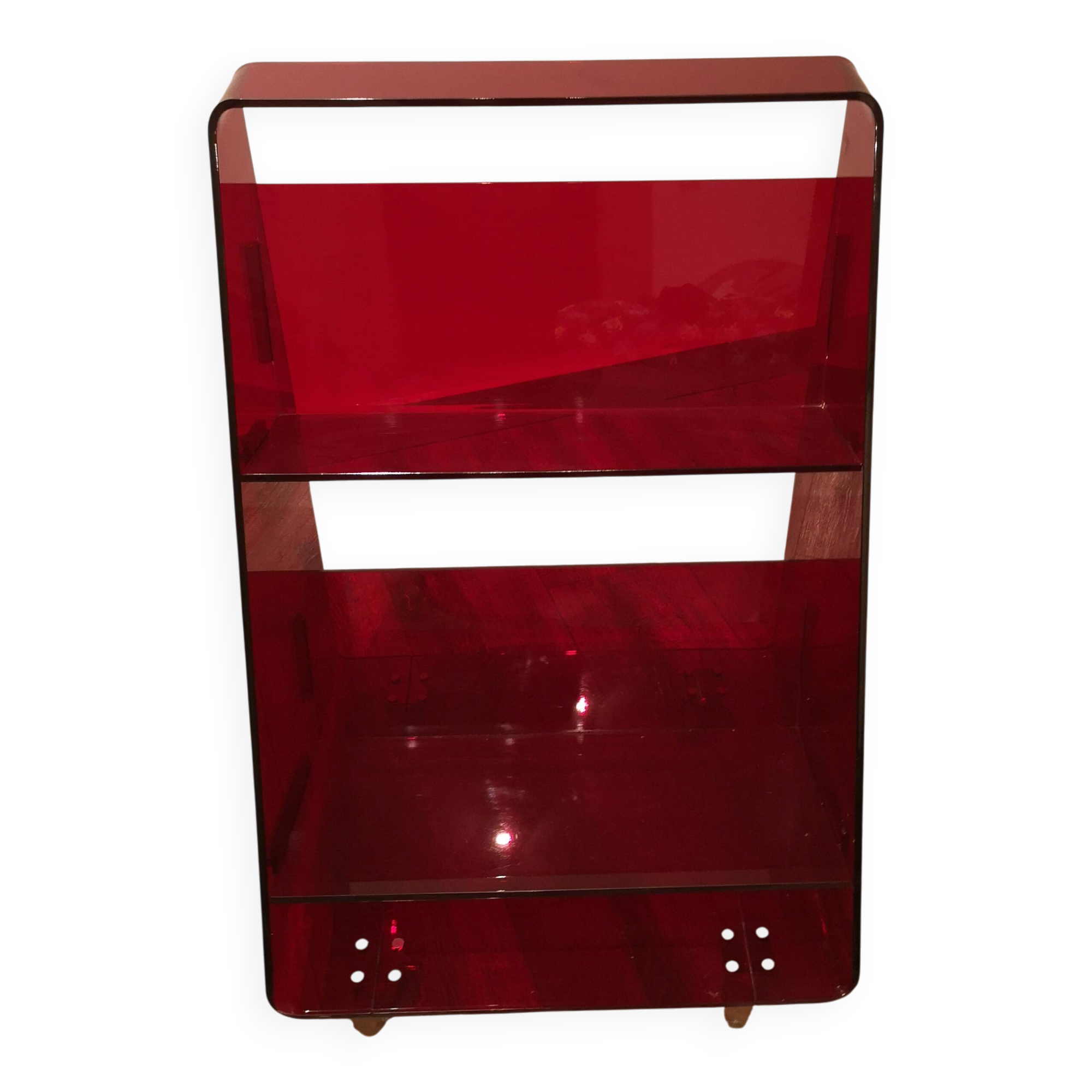 Red Plexiglas Bookshelf