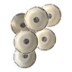 6 soup plates, ironstone from Longchamp, Arlette pattern, 1950s