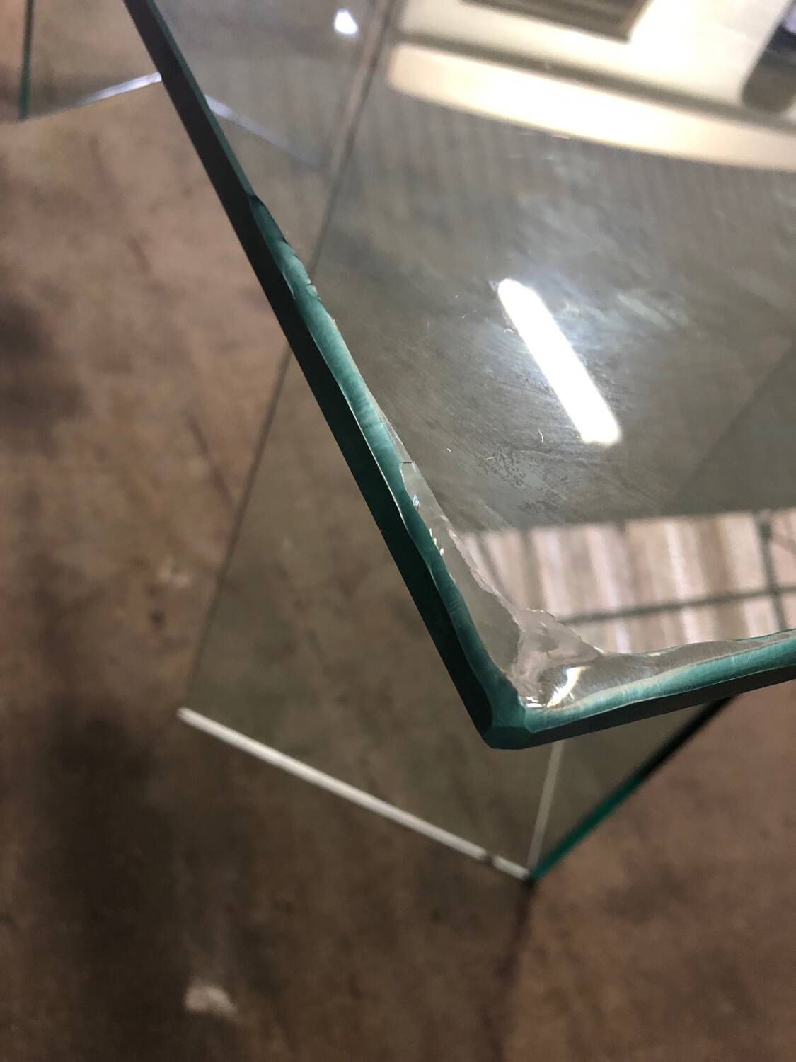 Post modern tempered glass table circa 1980