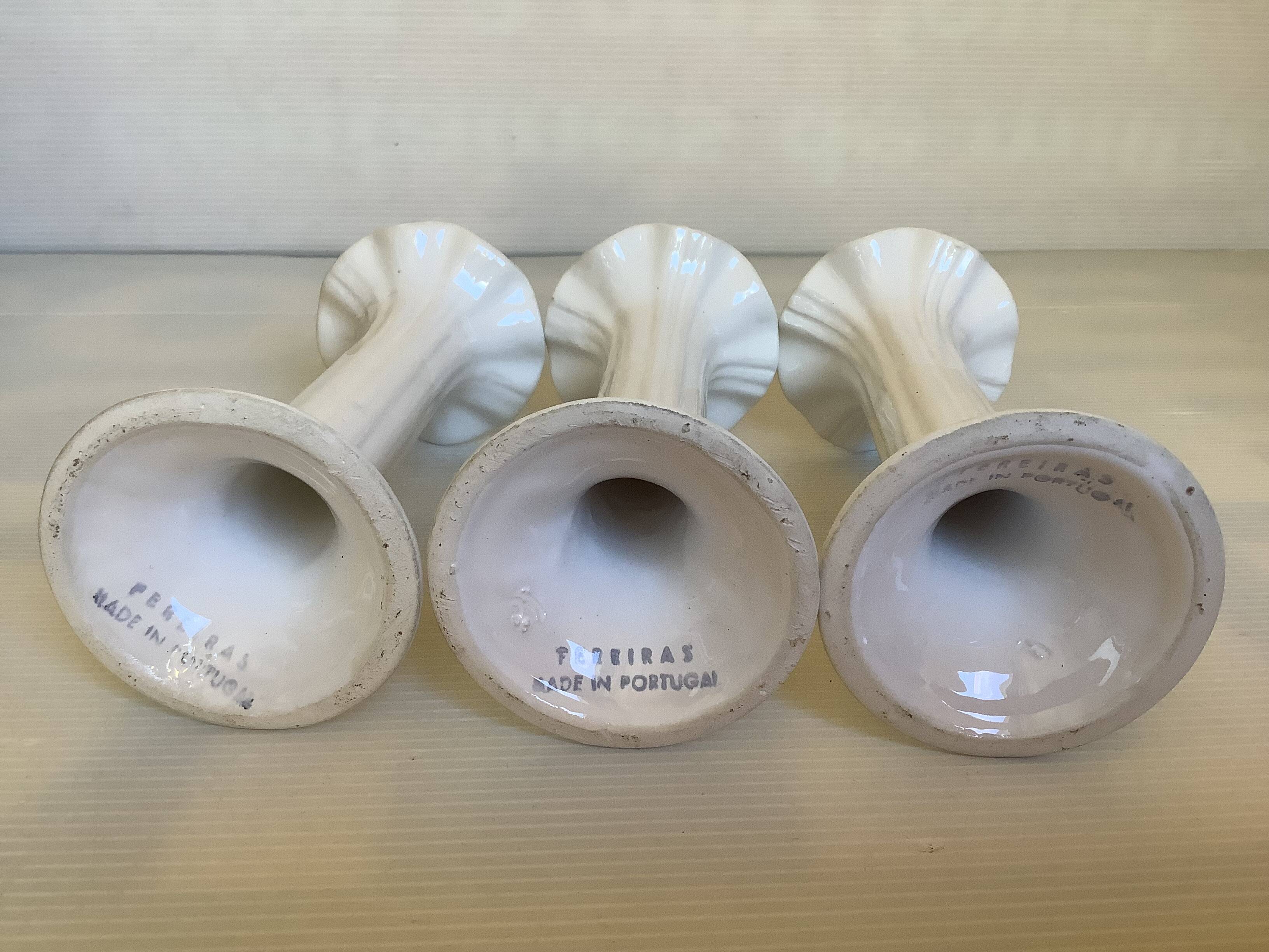 Trio of flower candle holders Fereiras Portugal