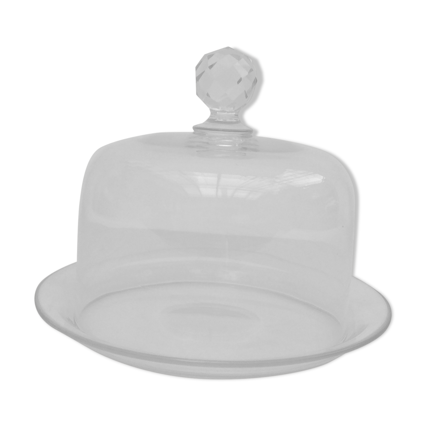 Cloche en cristal avec son assiette