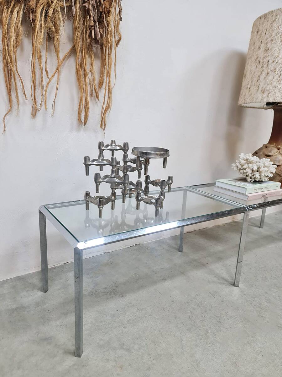 Midcentury chrome sidetables Converta serie Herman Miller