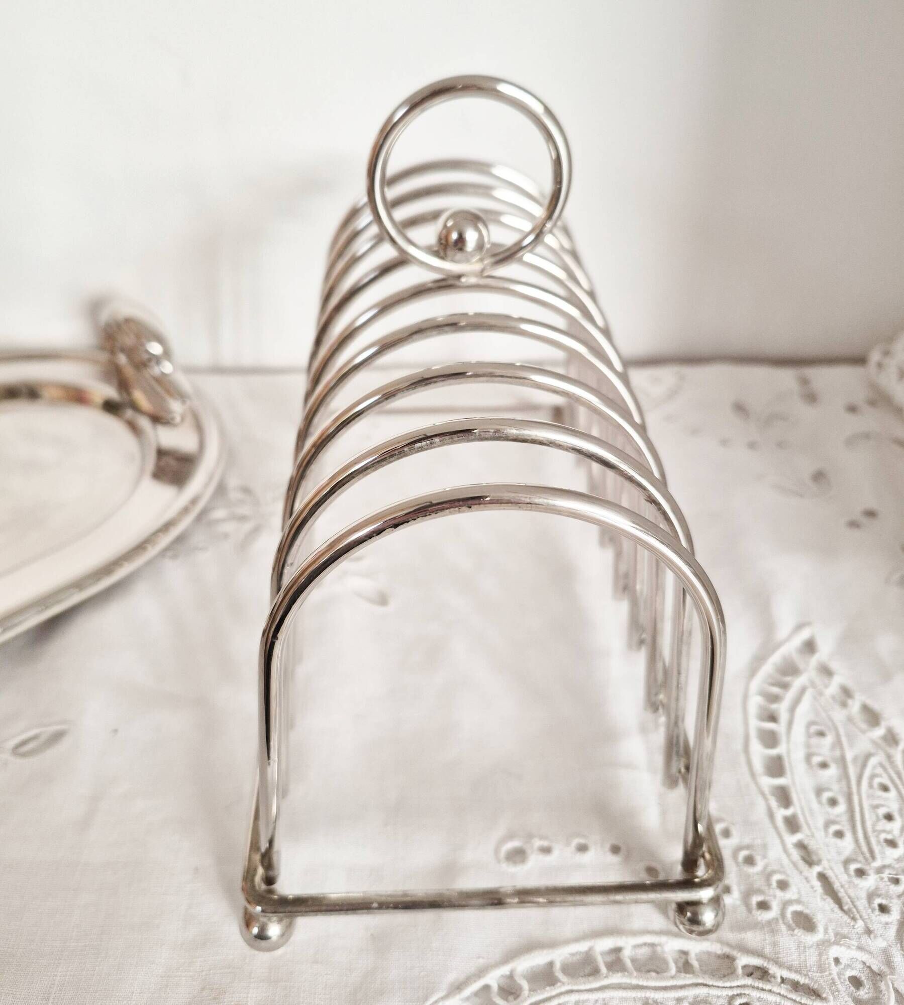 Silver-plated serving dish for foie gras, toast holder.