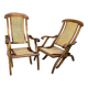 Pair Edwardian Steamer Deck Chairs