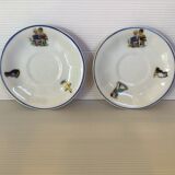 5-saucer dinner set in the style of Germaine Bouret