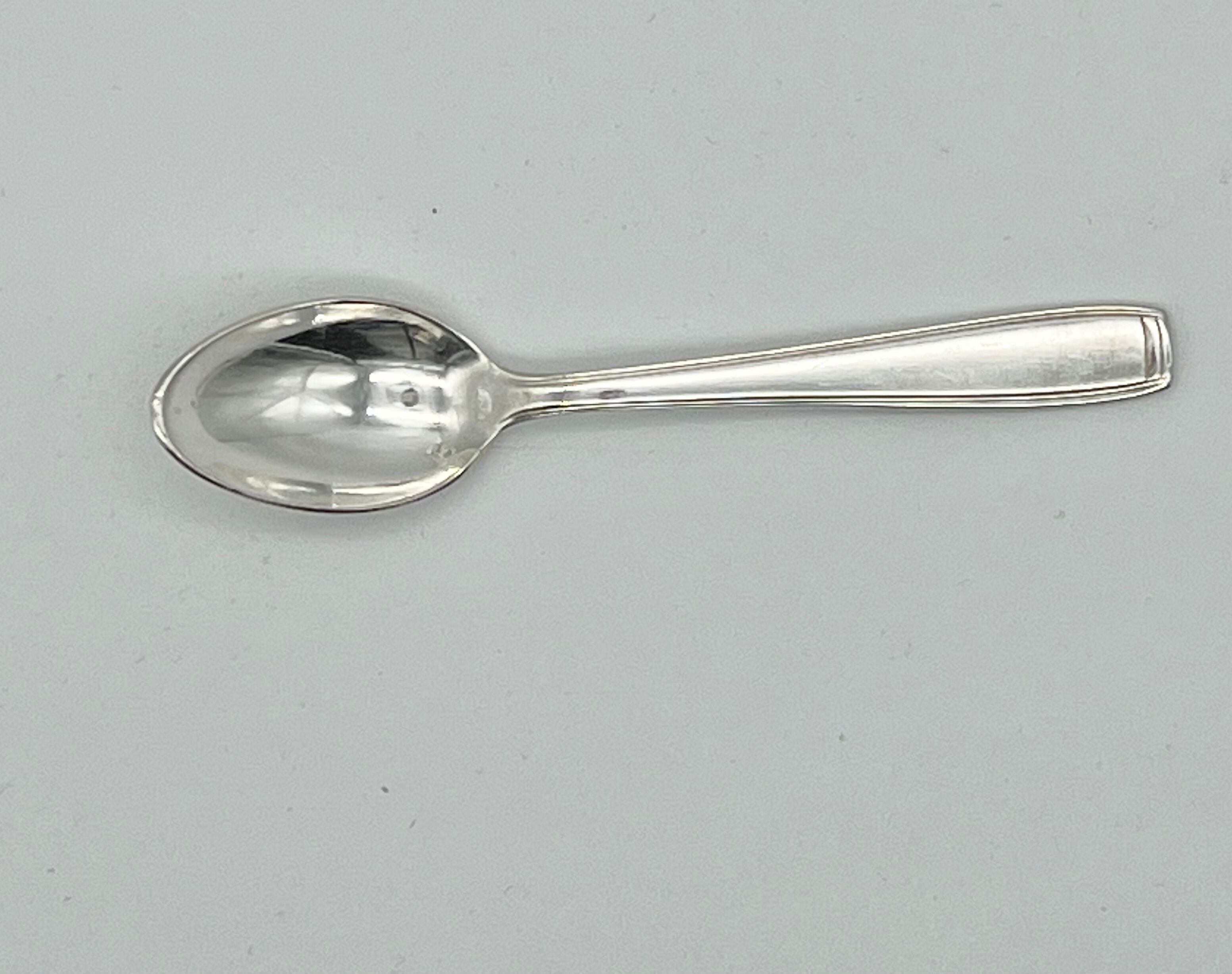 Ercuis 12 small teaspoons coffee dessert model carthage silver metal