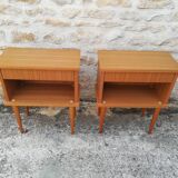 Teak bedside tables