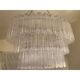 Oval transparent “tronchi” murano glass chandelier