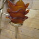 2 brass appliques leaves flowers tulip glass paste