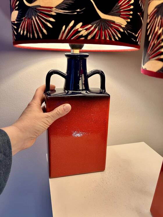 Unique designer lamp pair by Walter Brecht - West German ceramics