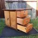 Vintage modernist schoolmaster desk