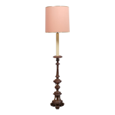 Lampadaire italien en bois doré rococo années 1950