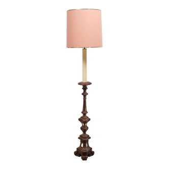 Lampadaire italien en bois doré rococo années 1950