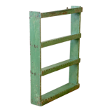 Old original Burmese teak wall shelf with green patina