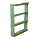 Old original Burmese teak wall shelf with green patina