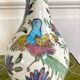 Vase céramique craquelée décor oiseaux