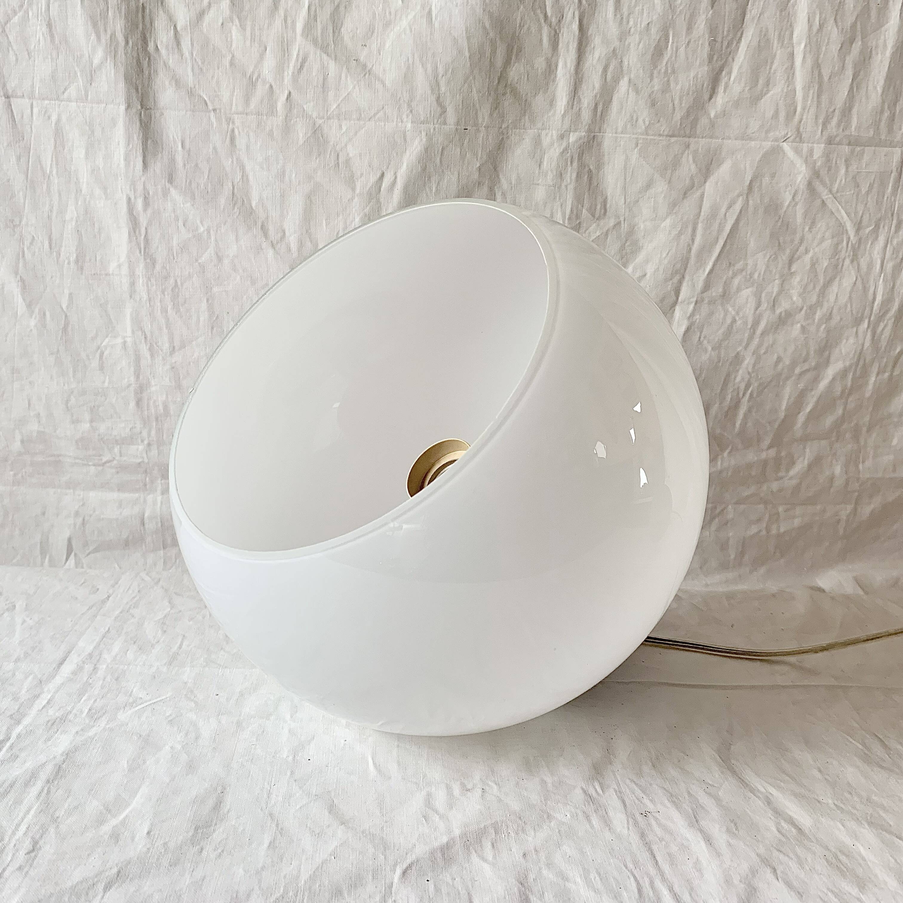 Vintage white opaline ball pendant light