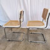 Ensemble de 2 chaises Cesca vintage de Marcel Breuer : chaises de salle à manger en osier style Mid-Century Modern